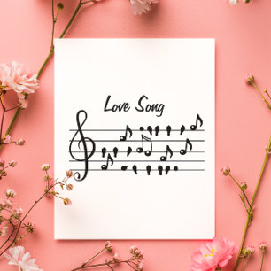 Love Song Bird Notes Black White Art