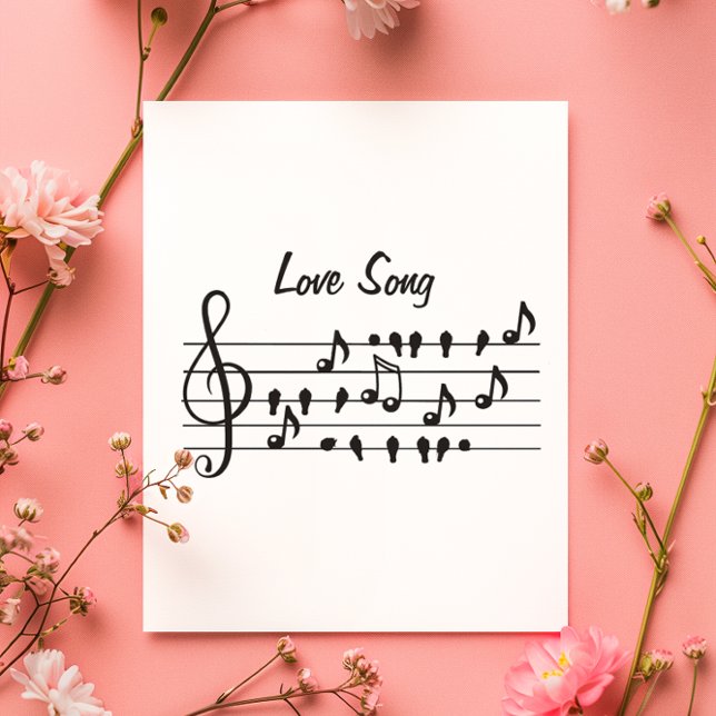 Love Song Bird Notes Black White Art (Creator Uploaded)