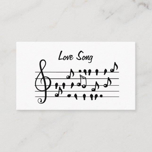 Love Song Bird Notes Black White Art (Front)