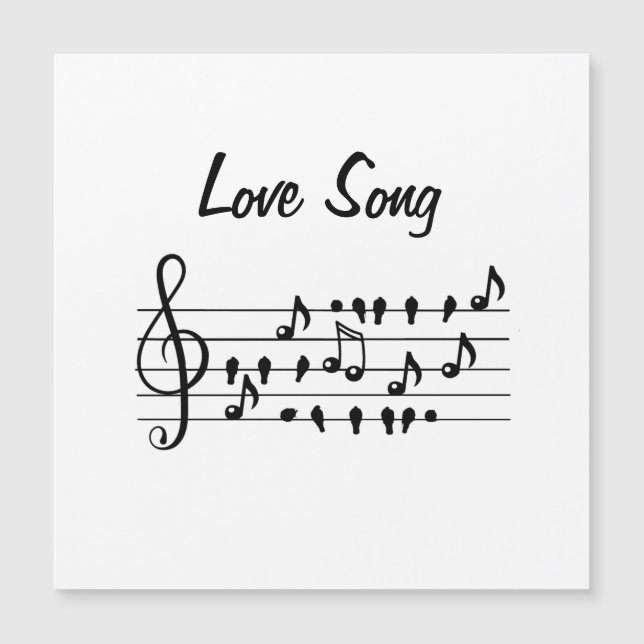Love Song Bird Notes Black White Art (Front)
