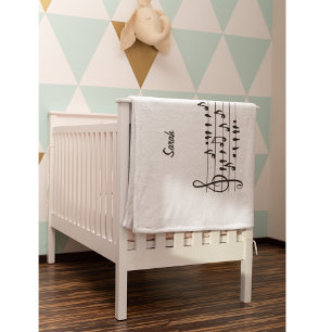 Love Song Bird Notes Black White Art Baby Blanket