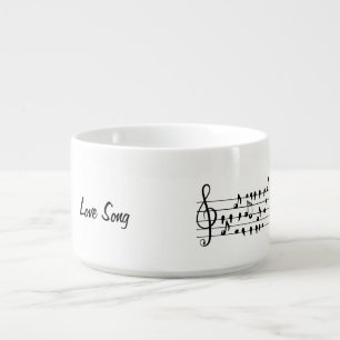 Love Song Bird Notes Black White Art Bowl