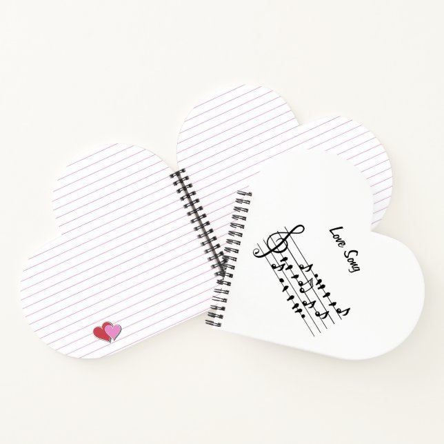 Love Song Bird Notes Black White Art Notebook (Inside)