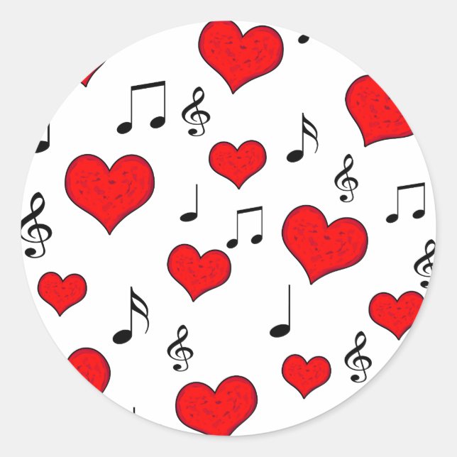 Love song classic round sticker (Front)