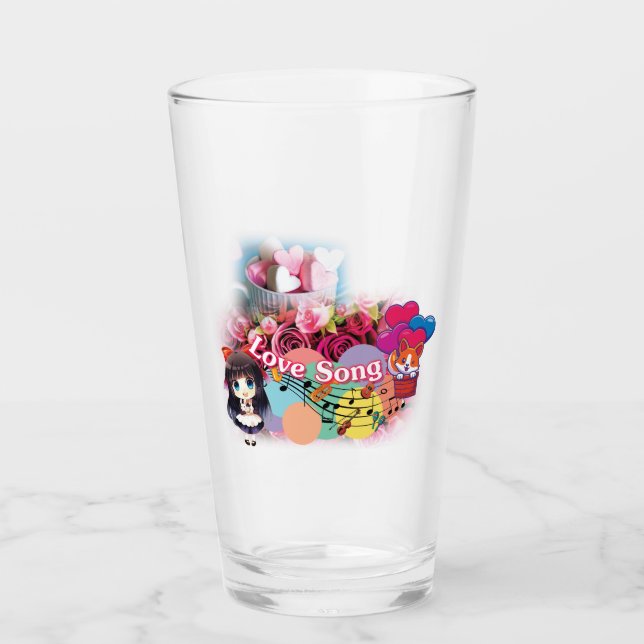 Love-Song-Drinkware Glass (Front)