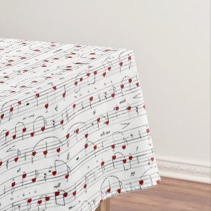 Love Song Heart Music Score Tablecloth