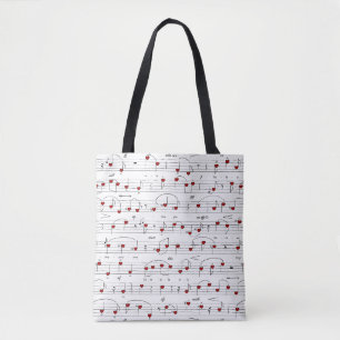 Love Song Heart Music Score Tote Bag