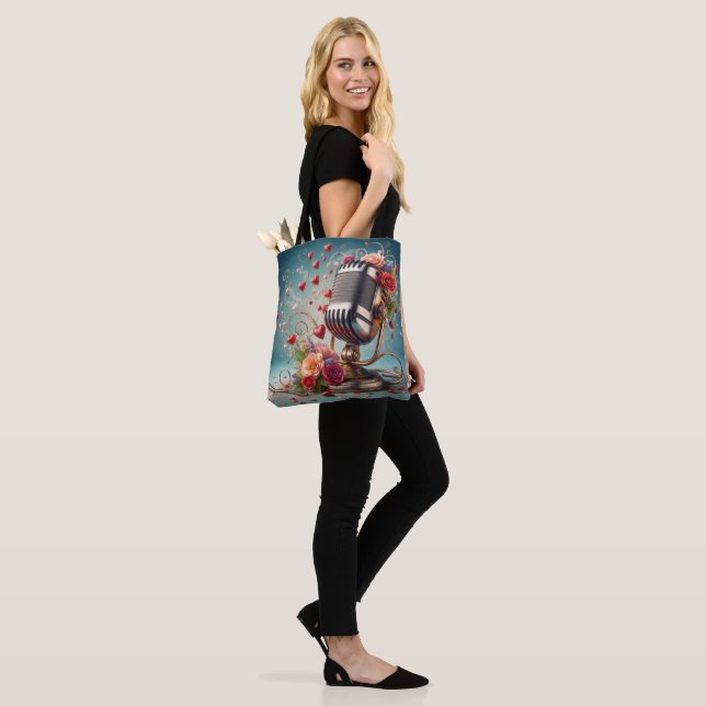 Love & Song - Old Fashioned Microphone Full Print Tote Bag (On Model)