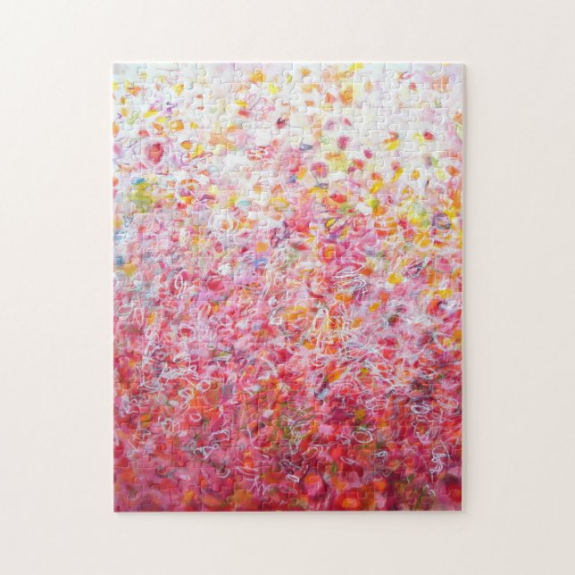 Love Song - Pink Abstract Painting Jigsaw Puzzle (Vertical)
