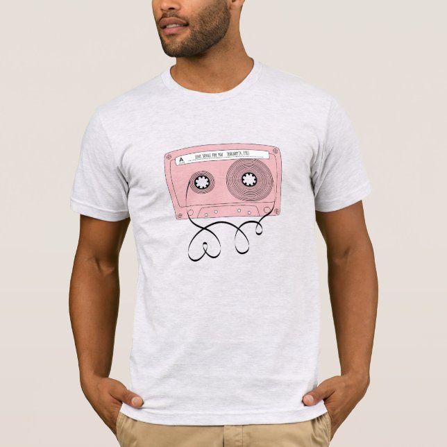 Love Songs for You–Retro Valentine’s Cassette Tape T-Shirt (Front)