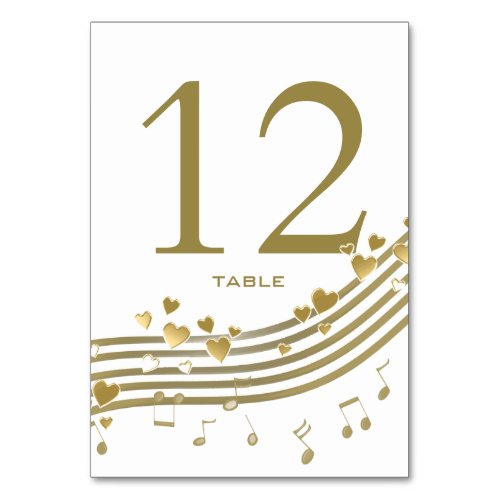 Love Songs Music Notes Table Number Card