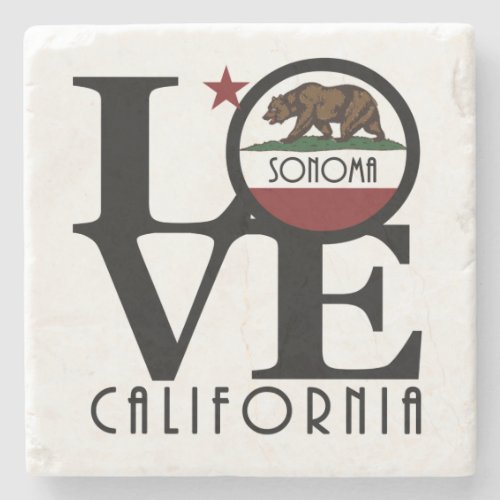 LOVE Sonoma California Stone Coaster