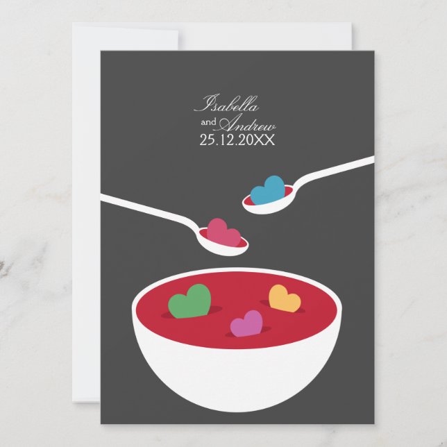 Love Soup Wedding Invitation (Front)