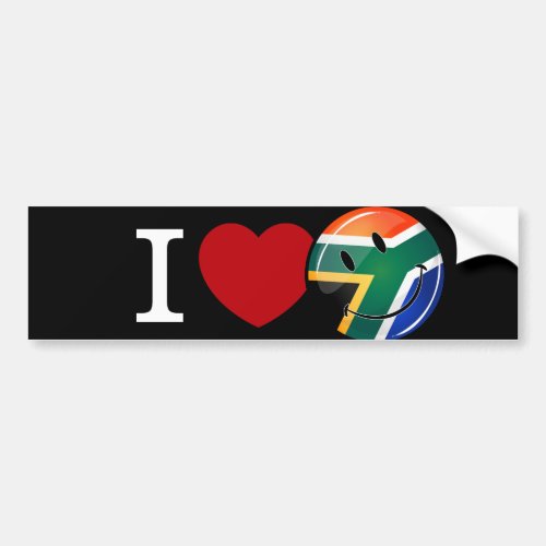 Love South Africa Smiling Flag Bumper Sticker