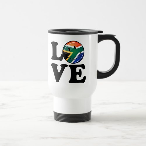 Love South Africa Smiling Flag Travel Mug