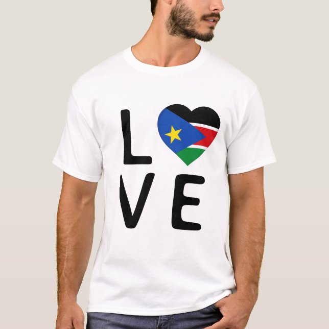 Love - South Sudan Flag T-Shirt (Front)