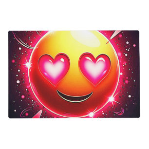 Love Sparkle Emoji Hearts Placemat