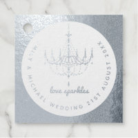 Love Sparkles Wedding Chandelier Bridal Shower Fav Foil Favor Tags