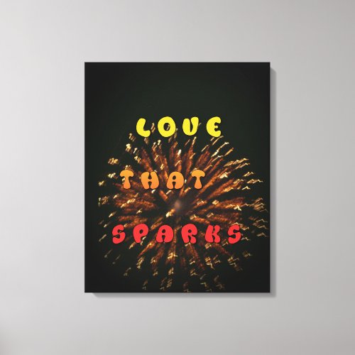 Love Sparks Ignite the Night with Golden Passion Canvas Print