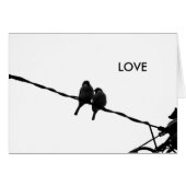 Love/Sparrow Pair B&W Photo Card (Front Horizontal)
