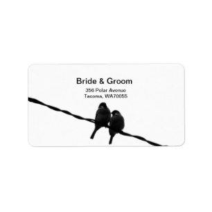 Love/Sparrows on Wire Wedding Label