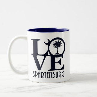LOVE Spartenburg SC Two-Tone Coffee Mug