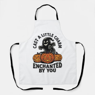 Love Spell Ghost Vintage Halloween Pumpkin Art_1 Apron