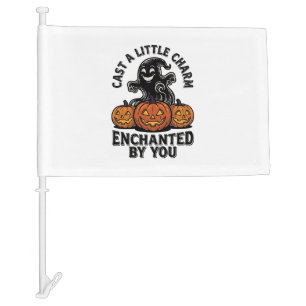 Love Spell Ghost Vintage Halloween Pumpkin Art_1 Car Flag