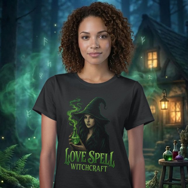 Love Spell Witchcraft Gothic Witch Green Potion T-Shirt (Creator Uploaded)