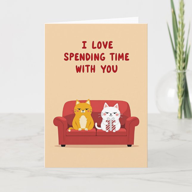Love Spending Time With Cats Card (Front)