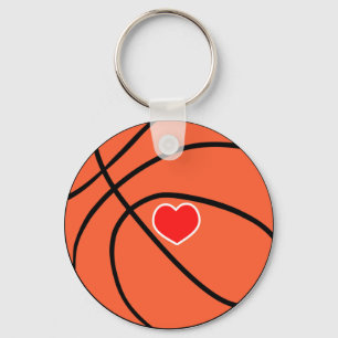 Love sport Basketball. Ball with heart  Keychain