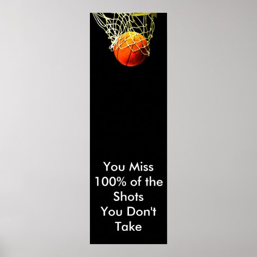 Love Sports Motivational Quote Basketball Poster