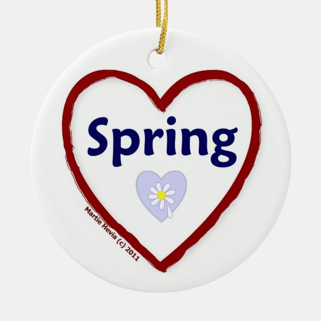 Love Spring Ceramic Ornament (Front)