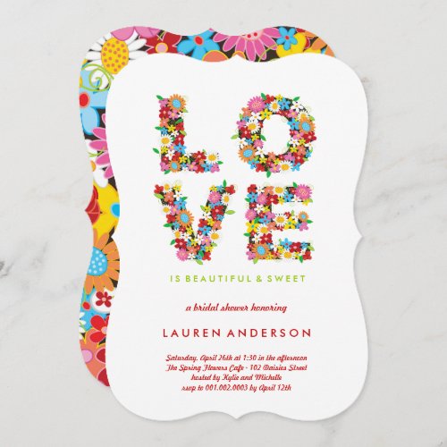 LOVE Spring Flowers Bridal Shower Party Invite