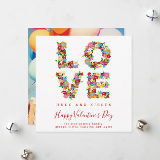 LOVE Spring Flowers Photo Happy Valentine's Day Holiday Card