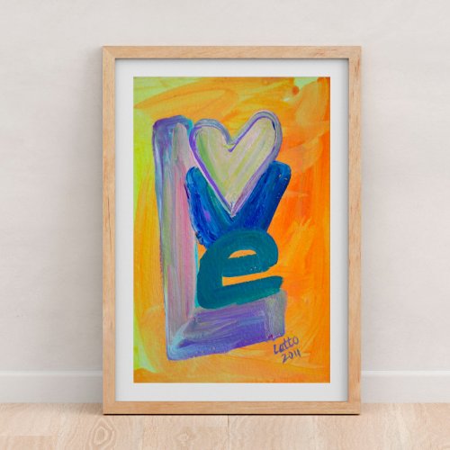 Love Spring Stack Painting Art Poster Print