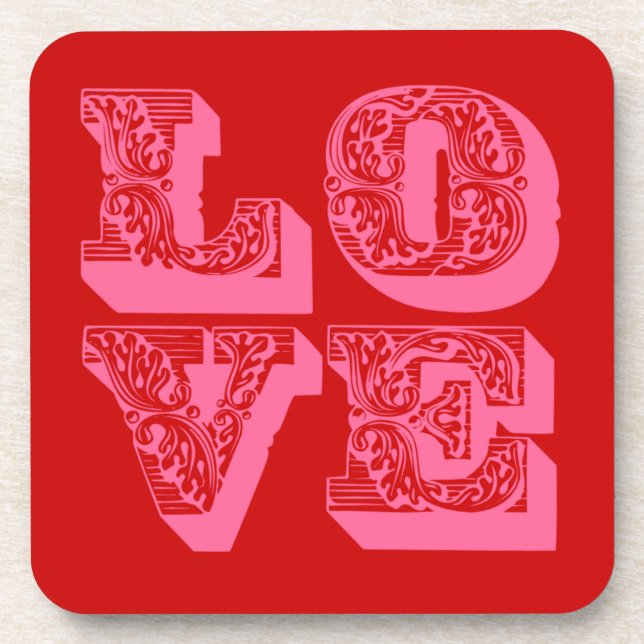 LOVE Square Beverage Coaster (Front)