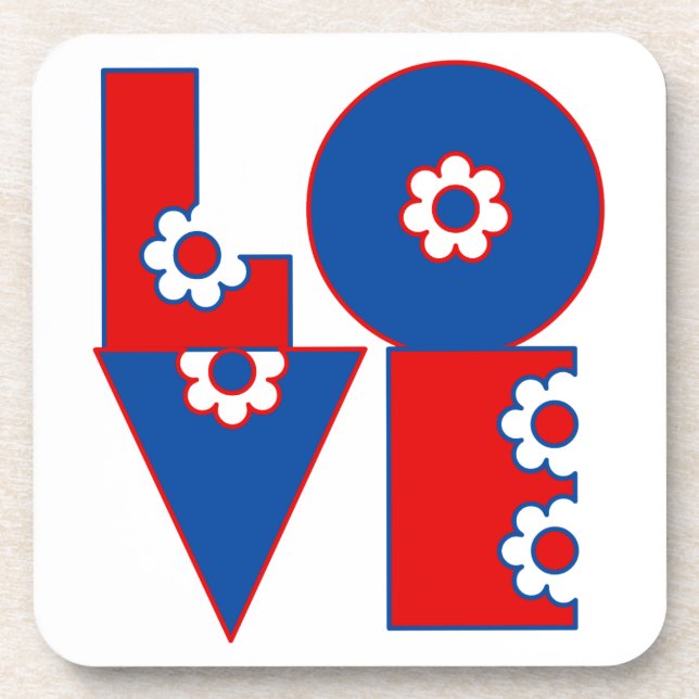 LOVE Square Beverage Coaster (Front)