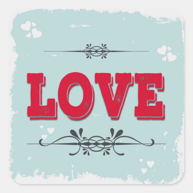 Love Square Sticker (Front)
