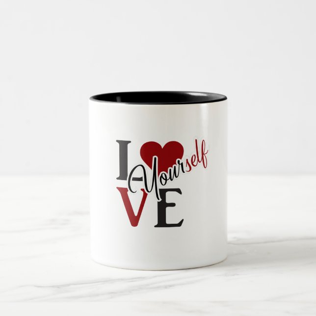 Love Square T-Shirt Two-Tone Coffee Mug (Center)