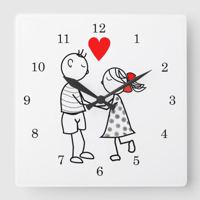 LOVE - SQUARE WALL CLOCK (Front)