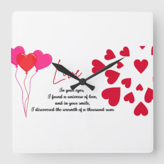 Love square wall clock