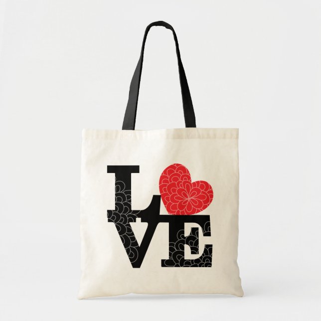 Love Squared Floral Imprint Tote Bag (Front)