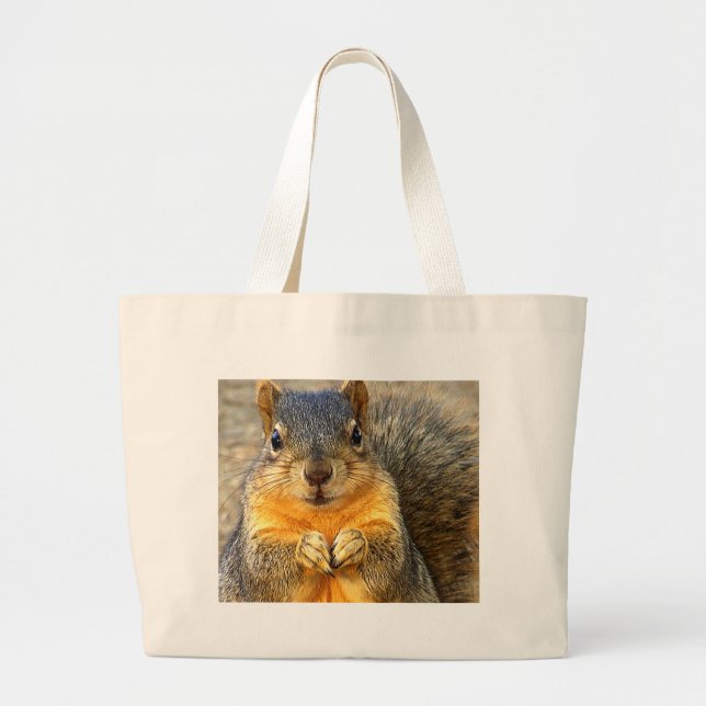 Love Squirrel_ Large Tote Bag (Front)