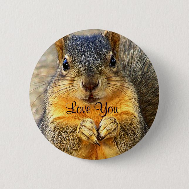 Love Squirrel_ Pinback Button (Front)
