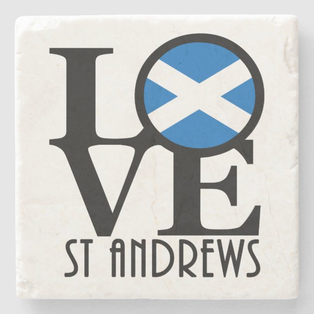 LOVE St Andrews Scotland Stone Coaster (Front)