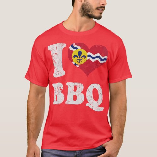 Love St Louis Missouri BBQ Barbecue Grilling Grill T_Shirt