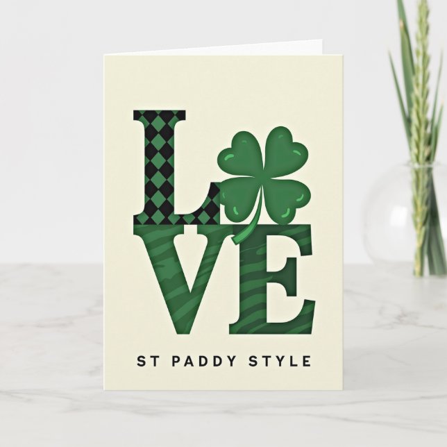 Love St Paddy Style Green Card (Front)