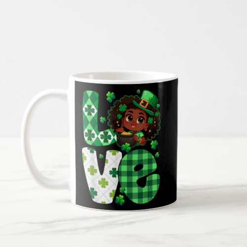 LOVE St Patricks Day Shamrocks Proud Black  Coffee Mug