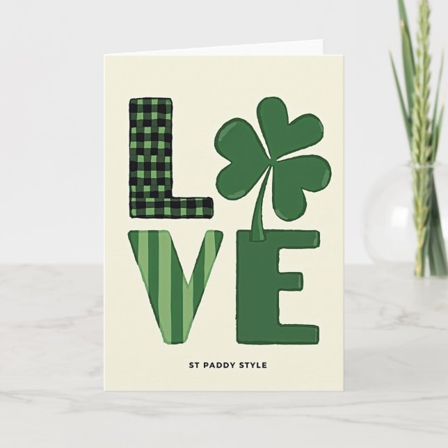 Love St Pattys Day Green Card (Front)